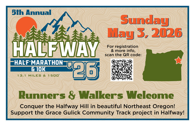 5th Annual Halfway Half Marathon & 10K. Sunday May 3 2026. Runners and Walkers Welcome!
